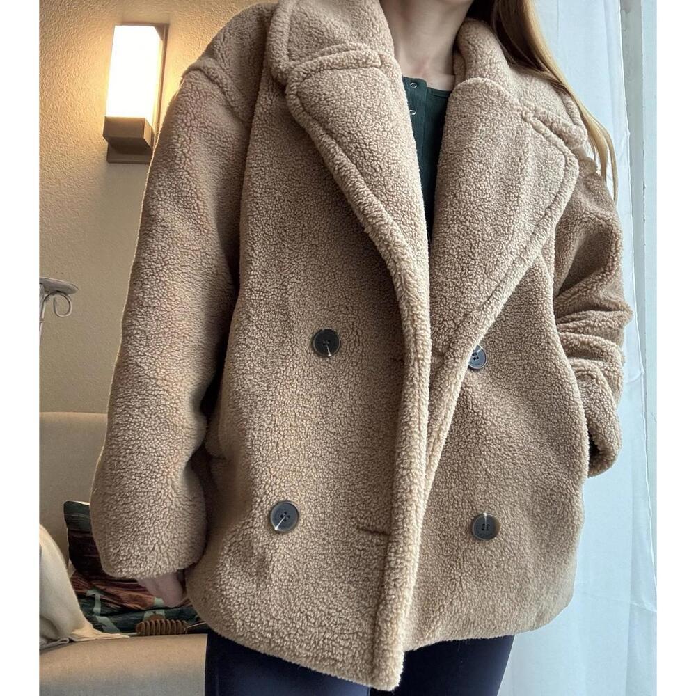 House of Harlow Size S Faux Shearling Oversized Sherpa  Teddy Coat Jacket